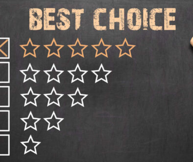 Best Choice five golden stars. Chalkboard