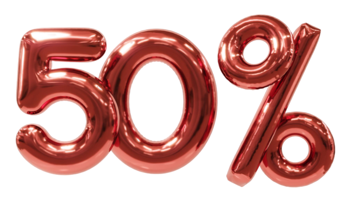 50-percent-off-discount-3d-sale-symbol-made-realistic-helium-red-balloon-3d-rendering