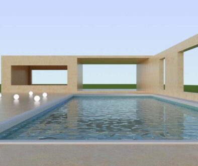 outdoor-scene-with-beautiful-minimalist-architecture-pool-contemporary-architecture-blue-sky-show-fashion-decoration-products-spherical-lights-floor-3d-render_0x800