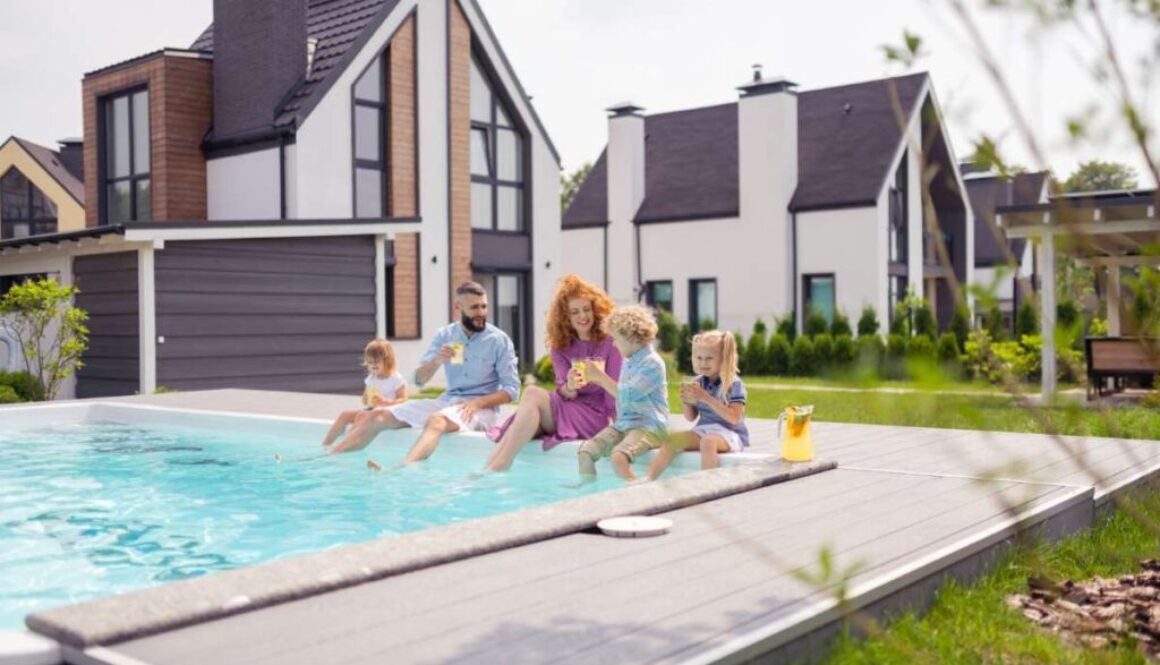 Positive happy family enjoying their day off