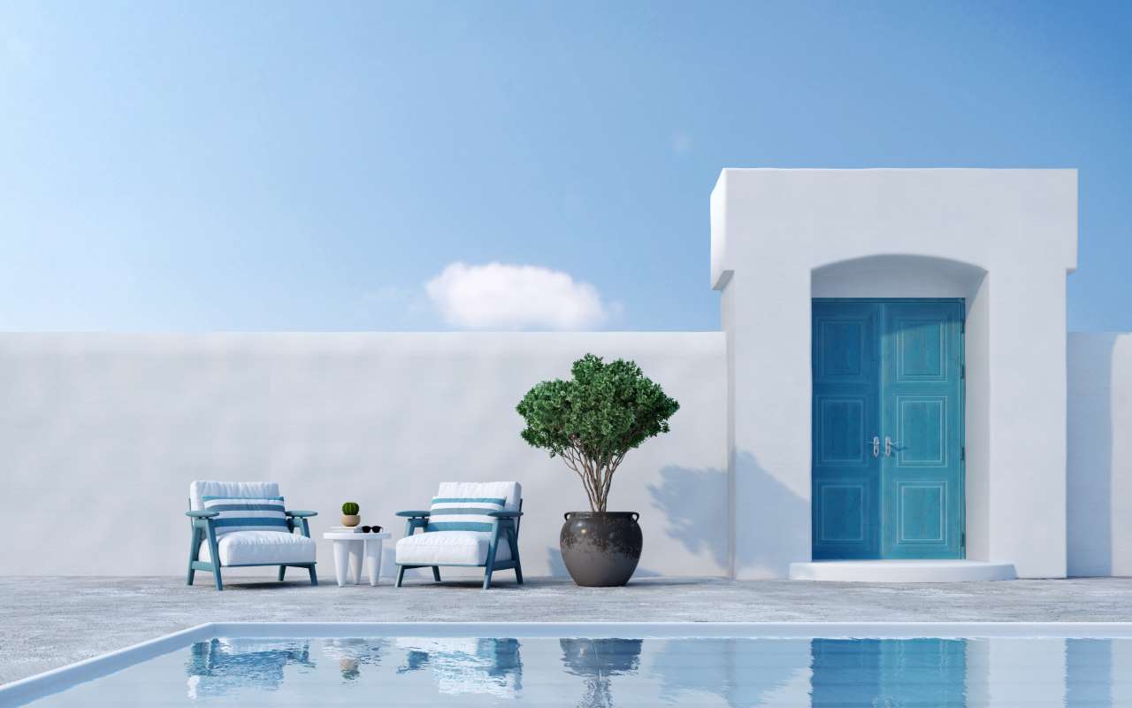 santorini-style-architecture-with-armchairs-plant-door-swimming-pool3d-rendering_0x800